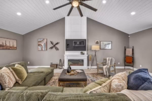 Spacious living room in an affordable Northeast Ohio vacation rental home