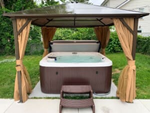Luxury hot tub at Northeast Ohio vacation rental home offering a relaxing guest experience