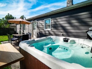 Relaxing Hot Tub Retreat in a Northeast Ohio Vacation Rental Luxury hot tub in a Northeast Ohio vacation rental, installed by local property management for a relaxing guest experience