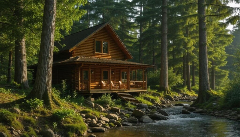 cozy cabin in forest 1738950281691