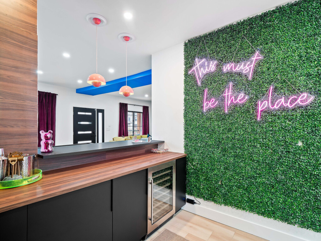 LED Lit Wet Bar Designed for Entertaining