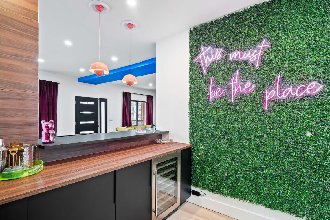 LED Lit Wet Bar Designed for Entertaining