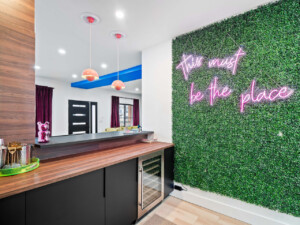 LED Lit Wet Bar Designed for Entertaining